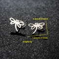 Orecchini a perno a forma di libellula in acciaio inossidabile argento, 0,8 cm per 1,2 cm - 050 Libellula Acciaio
