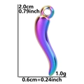 Pendentif piment arc-en-ciel en acier inoxydable de 2,0 cm pour la création de bijoux DIY - Arc-en-ciel