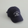 Navy blue cotton baseball cap for boys featuring white REJOICE embroidery and sun protection - 52-54cm (3-8 Years) / Navy Blue