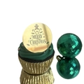 Golden acrylic Merry Christmas cupcake topper with gingerbread man on green frosting - Gold Christmas Style 6