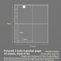 Clear A5 4-pocket card sleeves for 3-inch photos with 7 universal binder holes - Instax 7-Hole 4-Pocket Pages 10 Sheets 142#