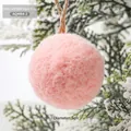 Pink felt ball Christmas ornament with jute string, 5cm diameter for festive DIY decor - 5cm / Pink