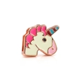Golden unicorn charm with white enamel and colorful stripes for mesh bracelet DIY - Rose Gold Unicorn