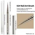 Detail van 02 metalen nail art borstel met 9 mm ultrafijne vezelpunt voor precisie schilderen - 02# Bloempenseel