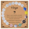 Handmade Virgo constellation beaded bracelet with blue sandstone and silver charms - Virgo-Style 3
