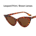 Lunettes de soleil œil de chat rétro avec monture léopard et verres marron pour femme - Léopard / Marron