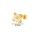 Gouden klaver kraakbeen piercing met kristallen, 0,72 cm in minimalistisch design - Klaver Kristal Ingelegde Stijl / Goud