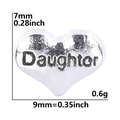 Silver heart-shaped floating charm for modular bracelets with Daughter engraving - Silver Heart-Daughter