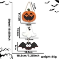 Decorazione di Halloween in legno con zucca fantasma e pipistrello con misure dettagliate - Targa a Corda Zucca Fantasma Pipistrello