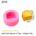 Molde de silicona rosa para mousse de pan tostado y manualidades de resina DIY - 3-Capas B269 / Rosa