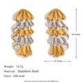 Boucles d'oreilles sapin de Noël stylisées en or 18 carats et acier inoxydable bicolore - Boucles d'Oreilles Clous en Forme de Sapin de Noël - Bicolore