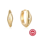 Eleganti orecchini a cerchio in argento S925 placcato oro con stelle di zirconi - Oro (#4 Colore oro)