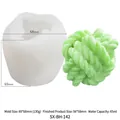 Moule en silicone pour bougie en pelote de laine épaisse avec échantillon fini vert - Moule Pelote de Laine Epaisse BH-142 / Blanc