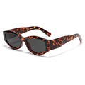 Retro-Sonnenbrille mit Schildpatt-Muster, Katzenaugen-Design und dunklen Gläsern für Unisex - Schildpatt Grau Gläser