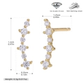 Detail of S925 sterling silver mini star earrings with 5A zircons in gold plating - 925 Silver / Gold