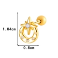 Gouden maan en ster kraakbeen piercing met micro-ingelegde zirkonia stenen voor vrouwen - Ster Maan Stijl (0197-3#) / Goud