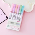 Set of 6 colorful dual-tip highlighters with rolling decorative patterns for journaling - Curve Roller Pattern Pen (6 Pcs)