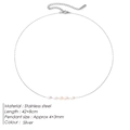 Collana in acciaio inossidabile argento con piccole perle d'acqua dolce 42+8cm - Color Acciaio