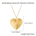 Golden heart locket necklace with floral engraving, includes dimensions and weight - Alloy / Carved Texture Heart / Gold