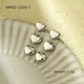 Orecchini pendenti a triplo cuore in acciaio inossidabile argento con lunghezza 3,5 cm - Argento Cuore