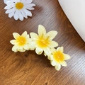 Yellow flower hair claw clip with gradient petals for elegant hair styling - Bright Yellow 11CM