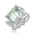 925 sterling silver butterfly bead with square green gemstone and sparkling cubic zirconia - Wizard of Oz Butterfly Charm