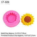 Pink silicone sunflower mold for aromatherapy soap and DIY crafts with product dimensions - Pink