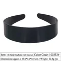 Black matte 3.0cm wide ABS plastic headband with a smooth toothless DIY base design - 3CM Non-toothed Black Plain