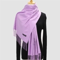 Elegant purple cashmere scarf with fringe tassels and high-quality soft texture - 200*70cm / Light Purple