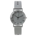 Minimalist grey quartz watch with flexible silicone strap and hand-drawn style numerals - Gray