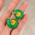 2505153b Green Conch (s925 Silver Needle)