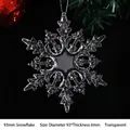 Pendentif flocon de neige en acrylique transparent de 93 mm pour décor de Noël - 93mm / Flocon de neige
