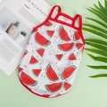 Breathable white mesh pet summer vest featuring a vibrant red watermelon print pattern - XS / Red Edge Watermelon