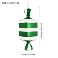 Green and white striped Christmas candy ornament with size dimensions of 20.5cm high - 20cm Green White Square Stripe