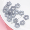 Gray acrylic 19mm five-petal flower charms with eye pins for DIY jewelry making - 14mm / 12# Transparent Dyeing (kp6522)