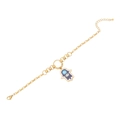 Goldenes Hamsa-Armband mit buntem Emaille-Auge-Anhänger und funkelnden Zirkonsteinen - Armband