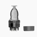 Zwarte hoofdhuid-applicator met 5ml schaalverdeling en metalen massageballen op wit - Verbeterde 5ml / Zwart