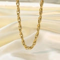 Elegant gold-plated dragon bone link bracelet displayed on soft beige silk background - Multi-wrap Twist Necklace-Gold (QYH1217)