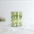 Set van 24 lichtgroene kerstballen van 6cm met verschillende afwerkingen - Set van 24 Ballen van 6cm (526-9)