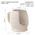 Modern abstract off-white matte ceramic candle holder with handle, minimalist home decor - Biscuit White - Style F