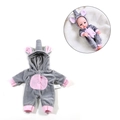 30cm doll gray and pink elephant plush romper with hood for reborn baby dolls - Pink & Grey Elephant Plush Romper