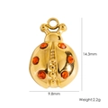 Detailansicht Marienkäfer Anhänger mit Steinen, Maße: 14,3mm Höhe und 9,8mm Breite - Roter Zirkonia