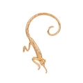 Creative golden alloy ear cuff featuring a climbing cat design with brushed metal texture - Gold Cat Style (WG-0946# Right Ear)