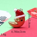 Detailed view of crescent moon pendant with Santa hat and dimensions 2.8cm by 2cm - 12# Gold Crescent Moon