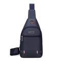 Wasserdichte marineblaue Oxford-Brusttasche für Herren mit drei großen Fächern - Einlagig Klein / Blau