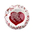 Luxurious crystal heart ornament with red core and gold flakes for desk decoration - Heart Ornament - Semi-circular