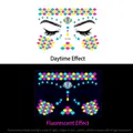 Neon mermaid face tattoo sticker FA-003 with glowing effect for music festivals - FA-003