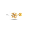Orecchino per cartilagine in acciaio dorato con cluster quadrato di zirconi chiari - Stile 5 Cluster Quadrato / Giallo Oro