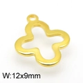 Golden stainless steel four-leaf clover charm for jewelry making with 12x9mm size - 12*9mm / Gold Color (KLJ4807-Z)