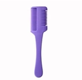 Purple ergonomic hair thinning comb with dual-sided blade for trimming and styling bangs - Purple